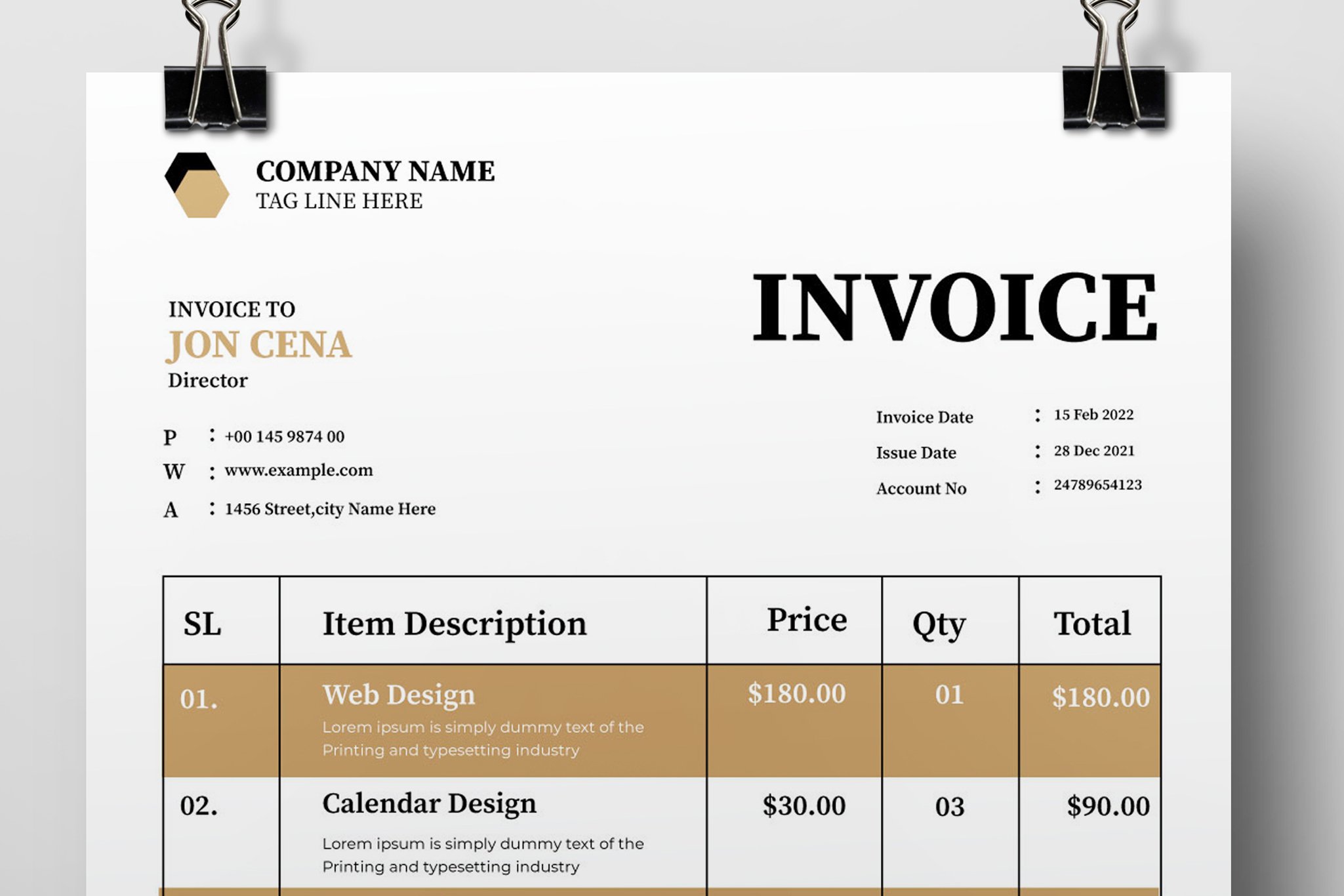 Invoice Design 2023 preview image.