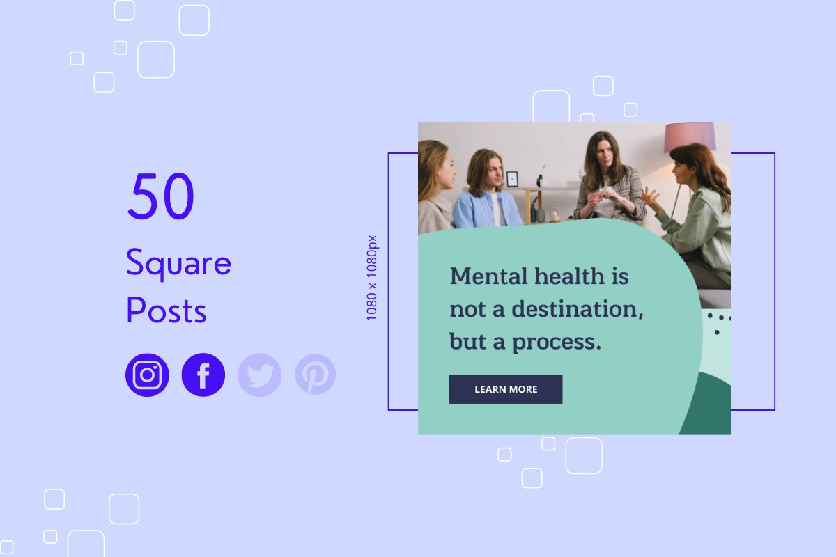 Mental Health Canva Templates preview image.