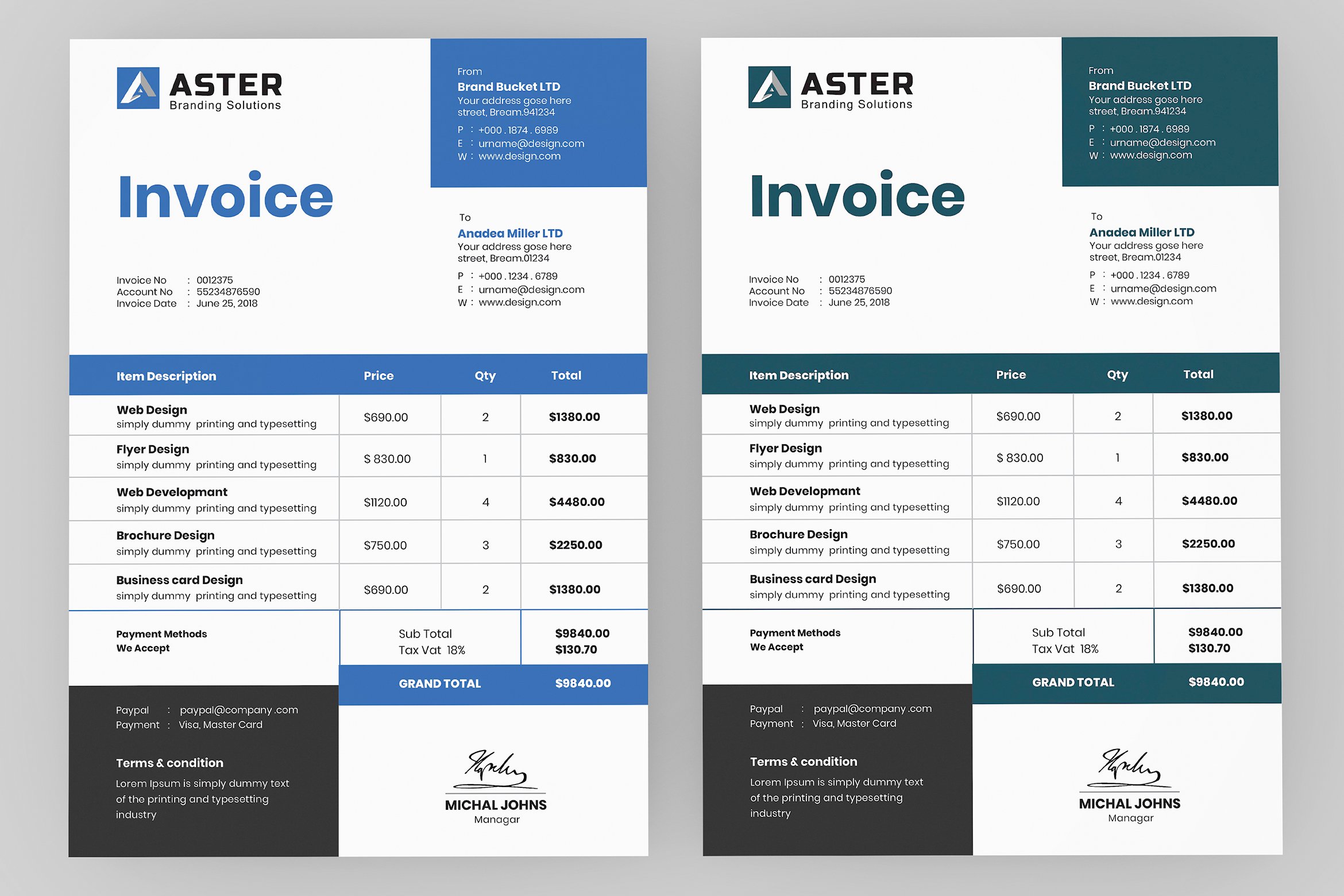 Minimal Invoice preview image.