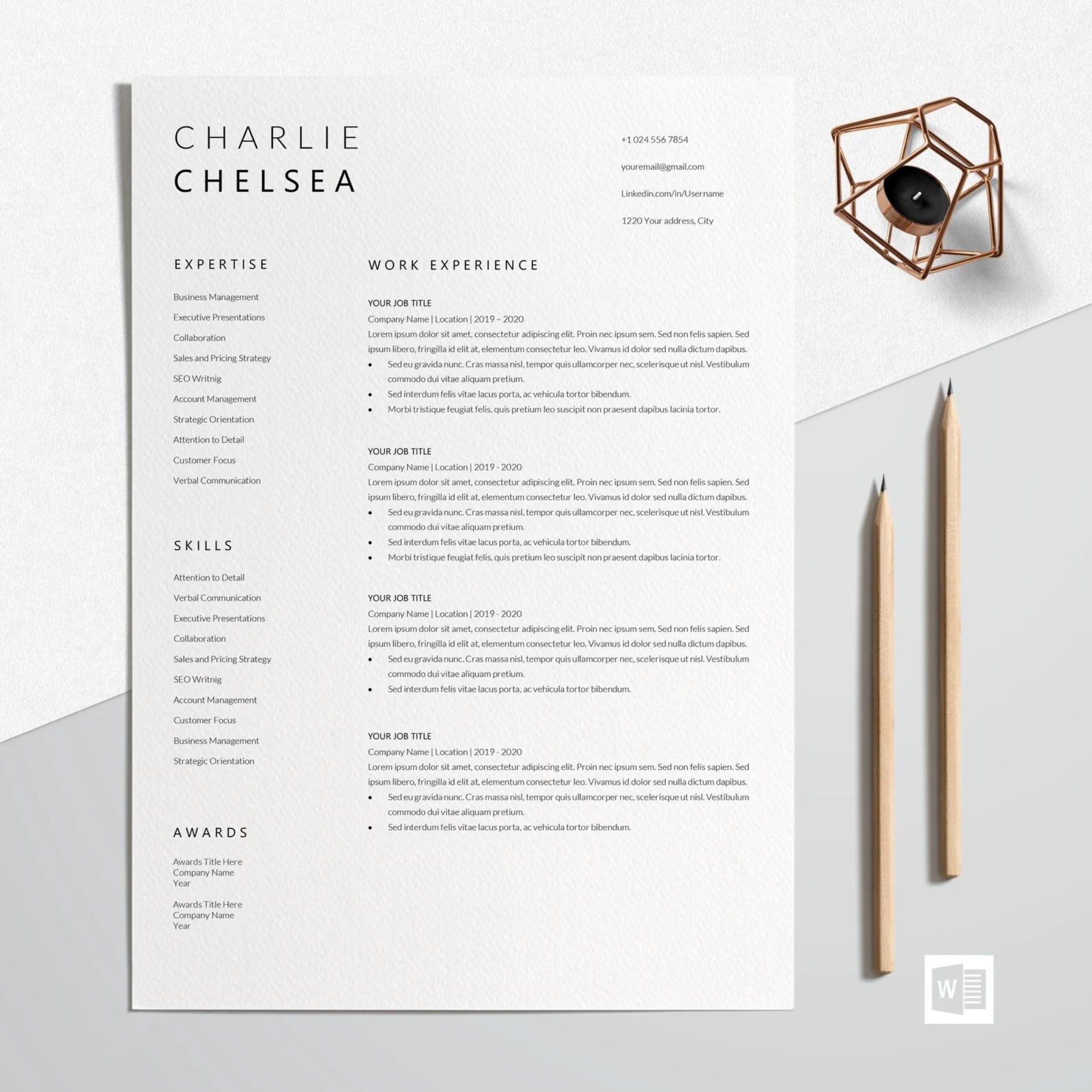 Sales Executive Resume Template preview image.