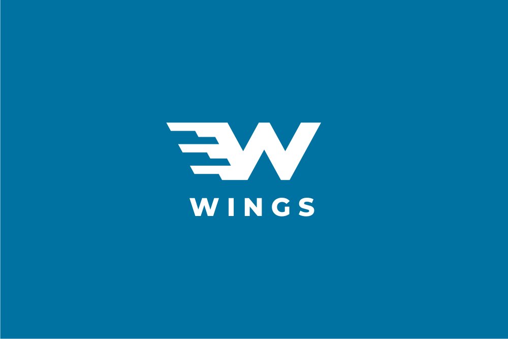 Wings - Letter W Logo Template preview image.