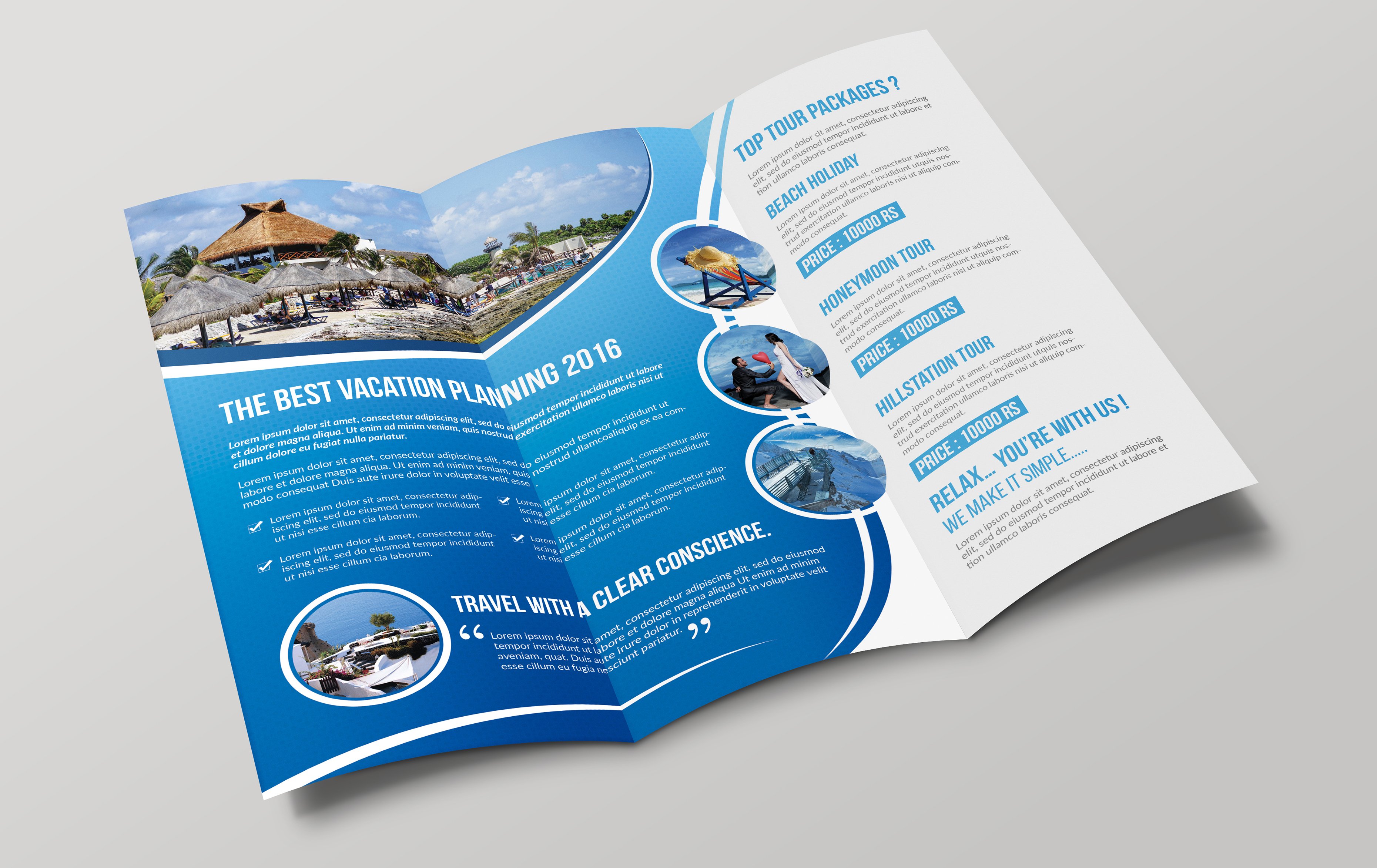 Travel Trifold Brochure preview image.