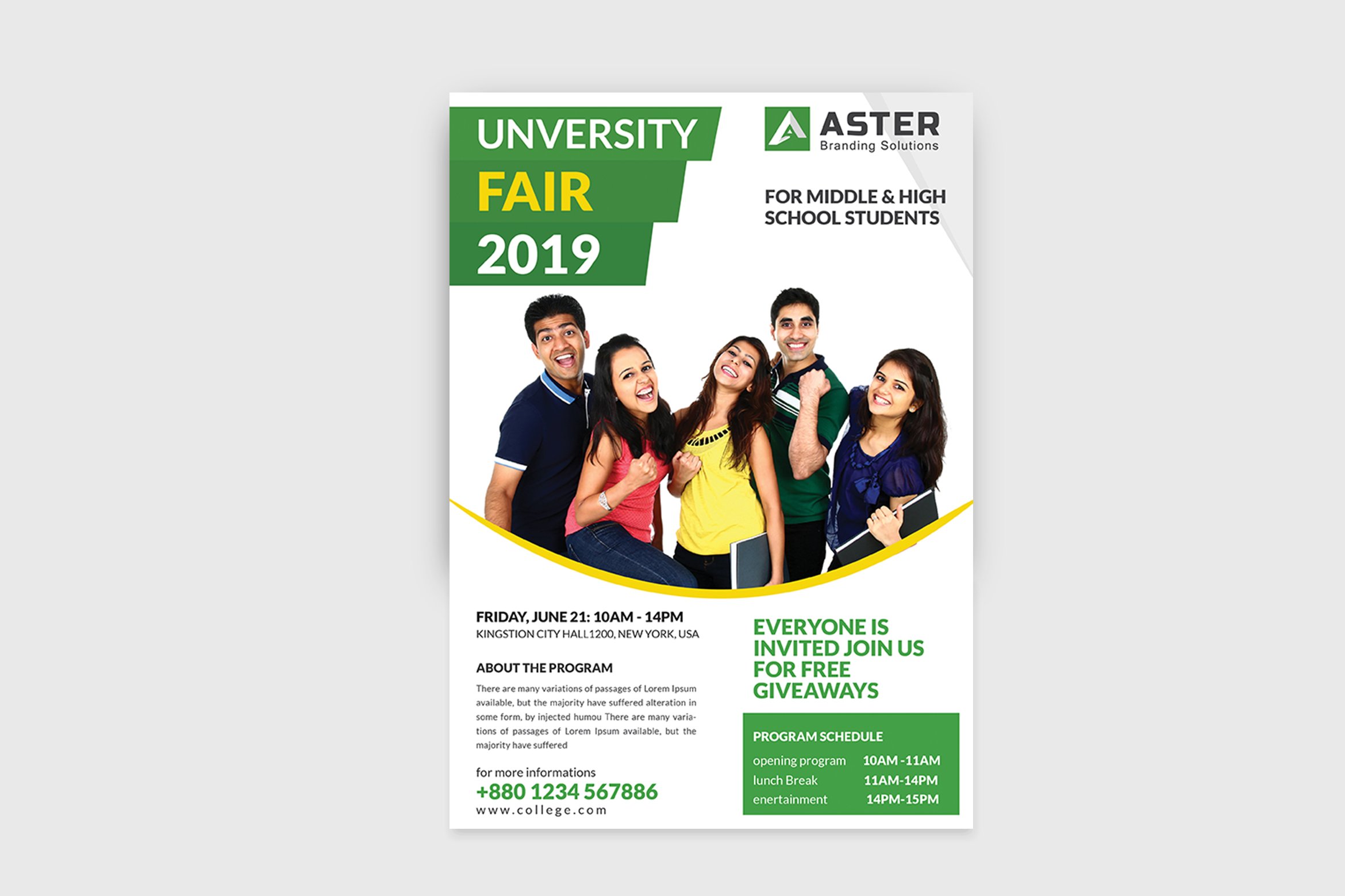 University Fair flyer preview image.