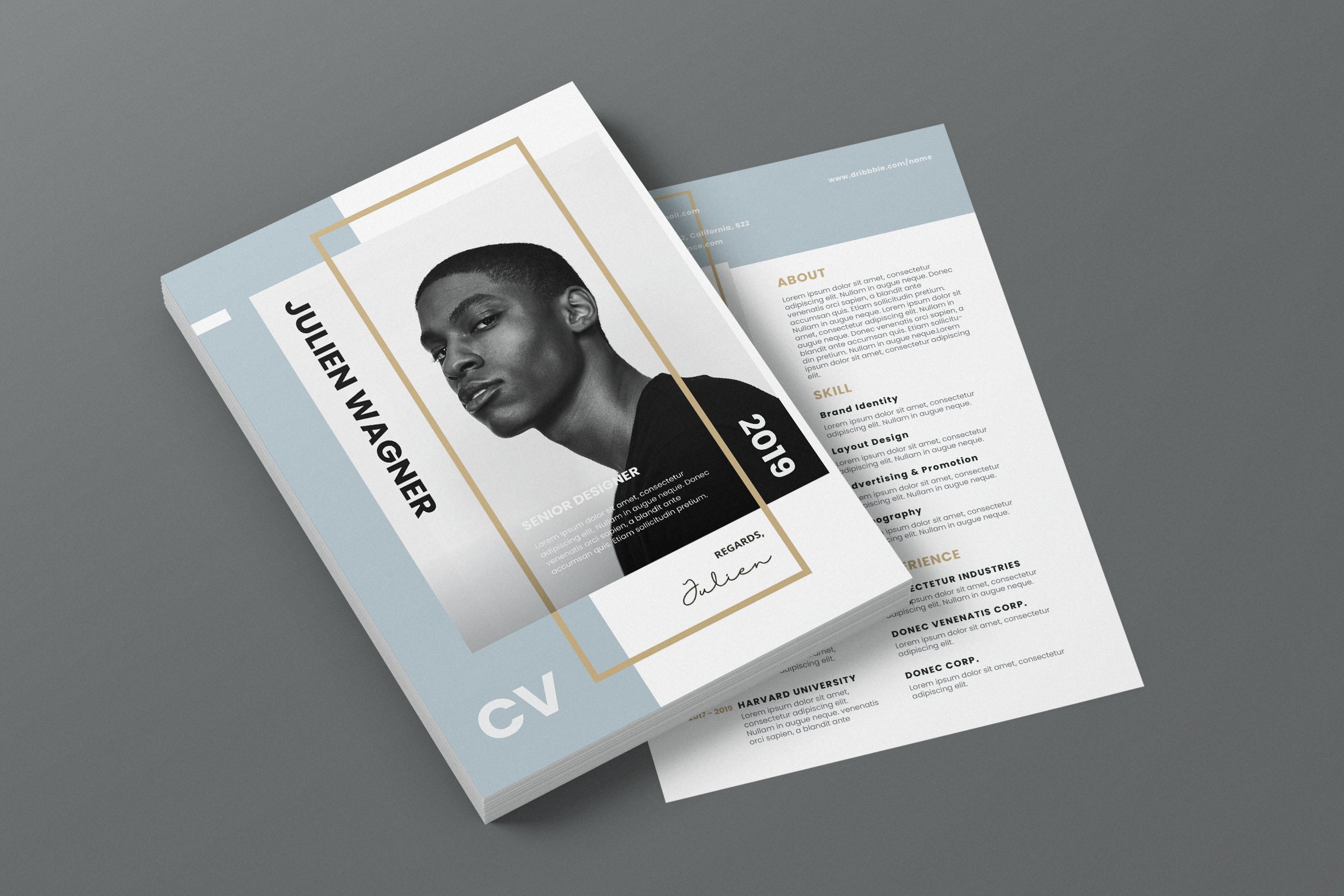 Minimalist CV Resume AI and PSD 20 cover image.
