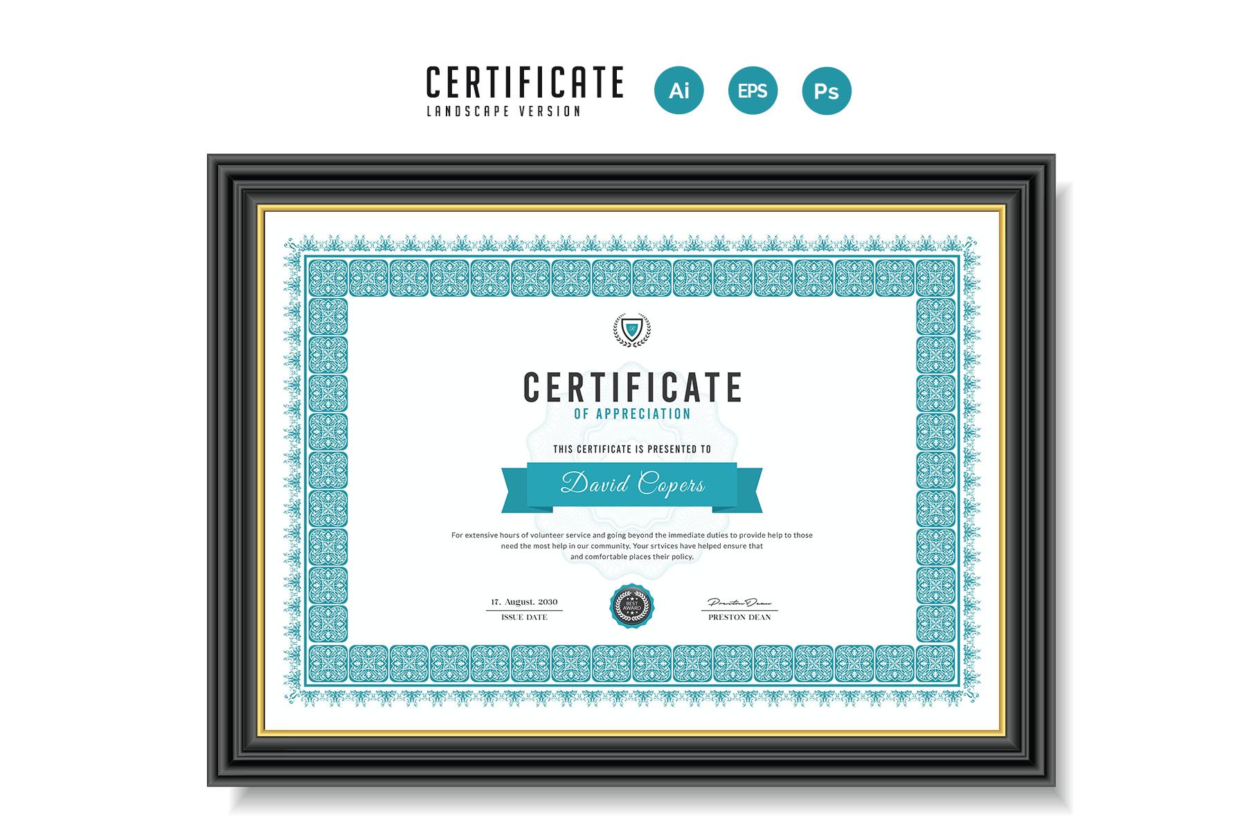 109. Clean Certificate Template preview image.