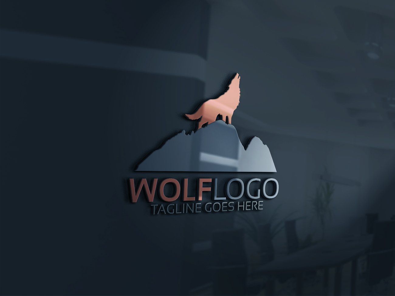 Wolf Logo Template preview image.