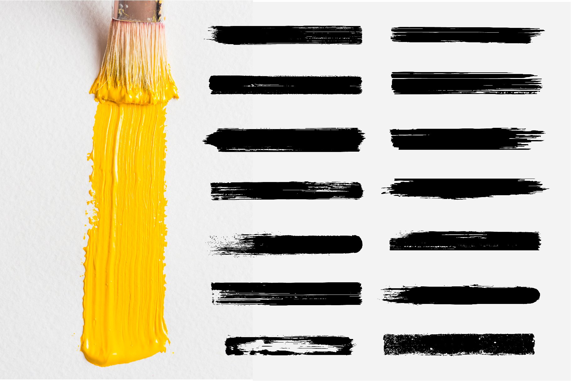 Blots, Paint Stroke Brushes Bundle preview image.