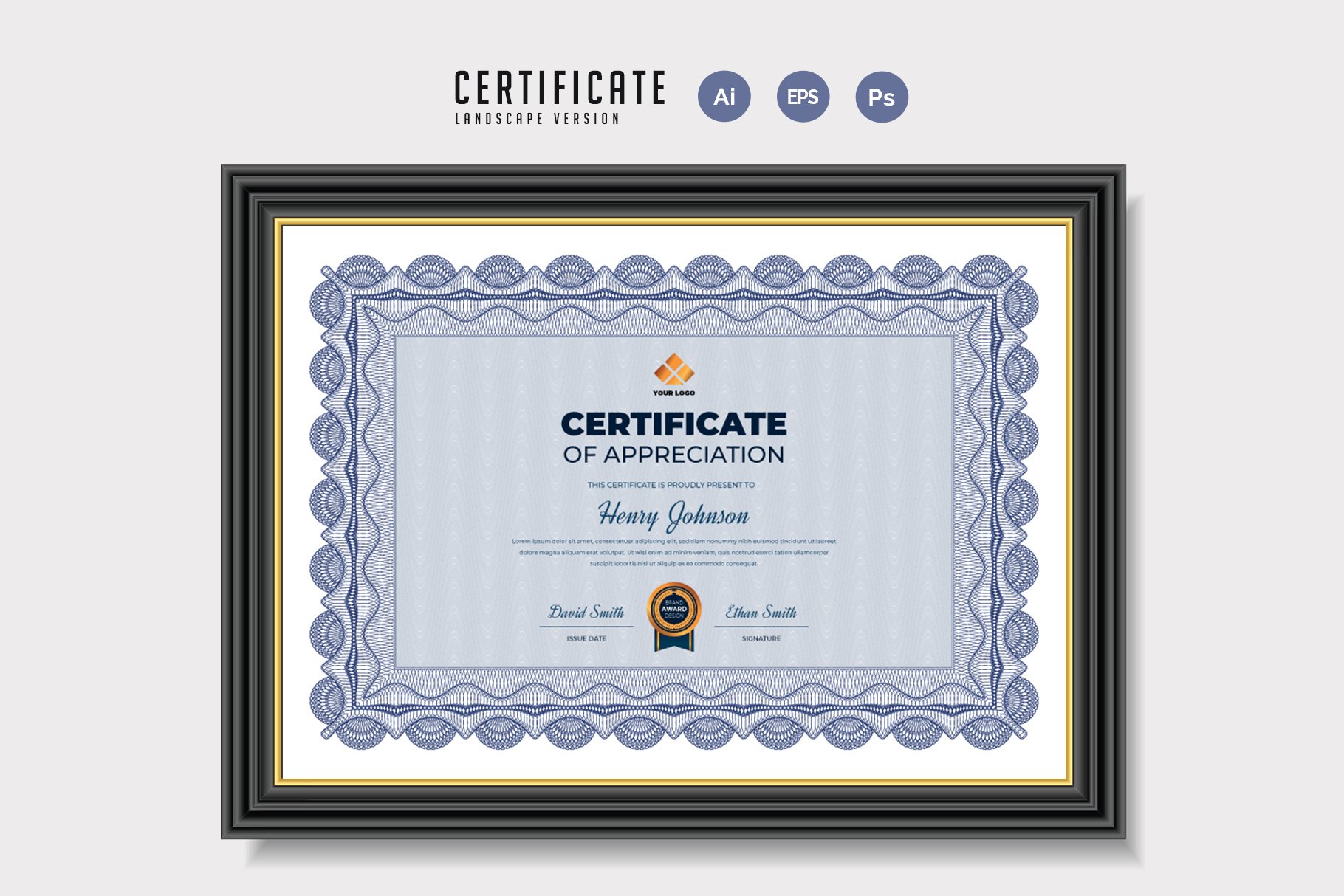 207. Modern Certificate Template preview image.