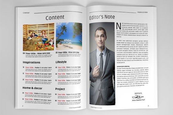 A5 Magazine Template preview image.