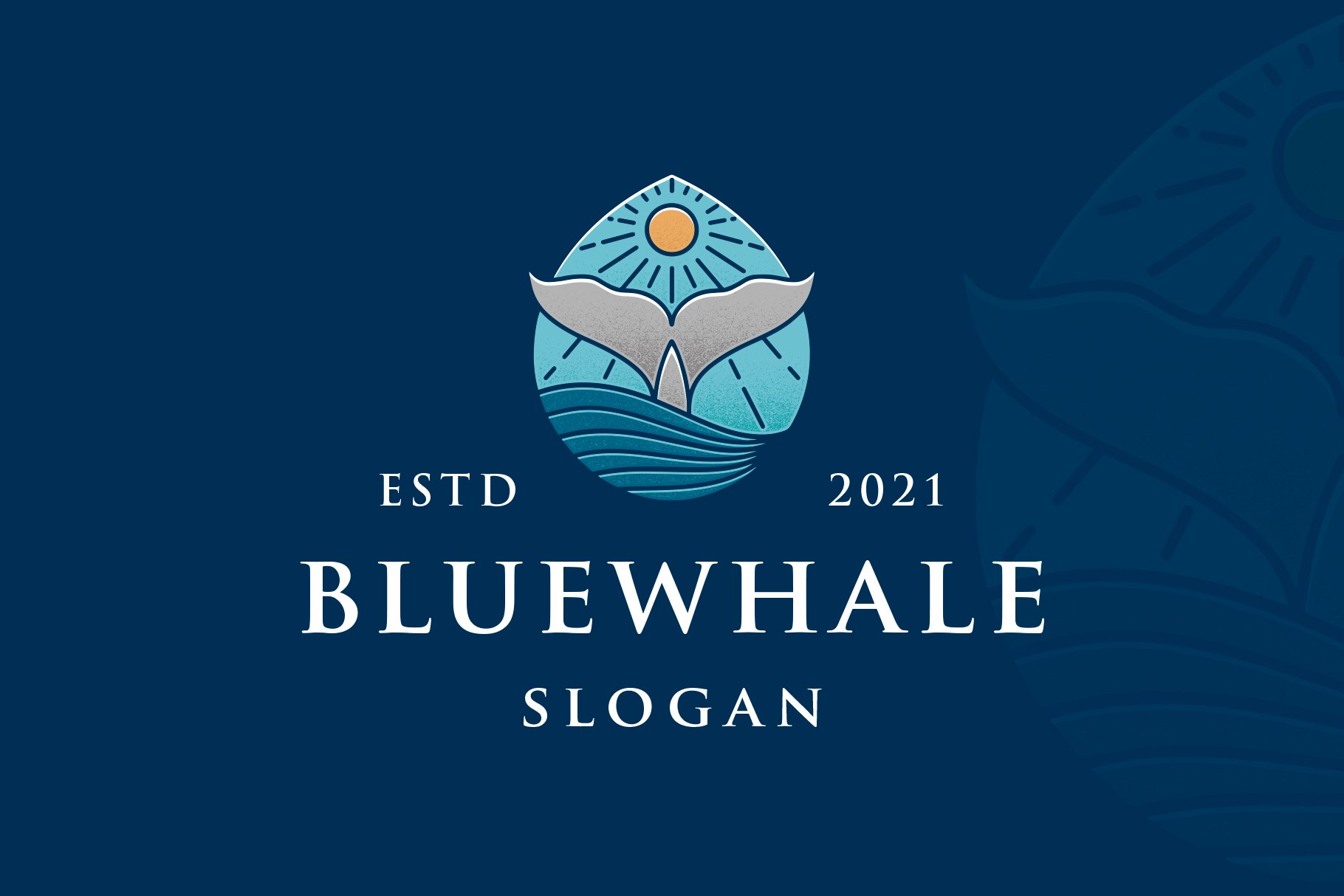 Blue Whale Colorful Logo Template preview image.