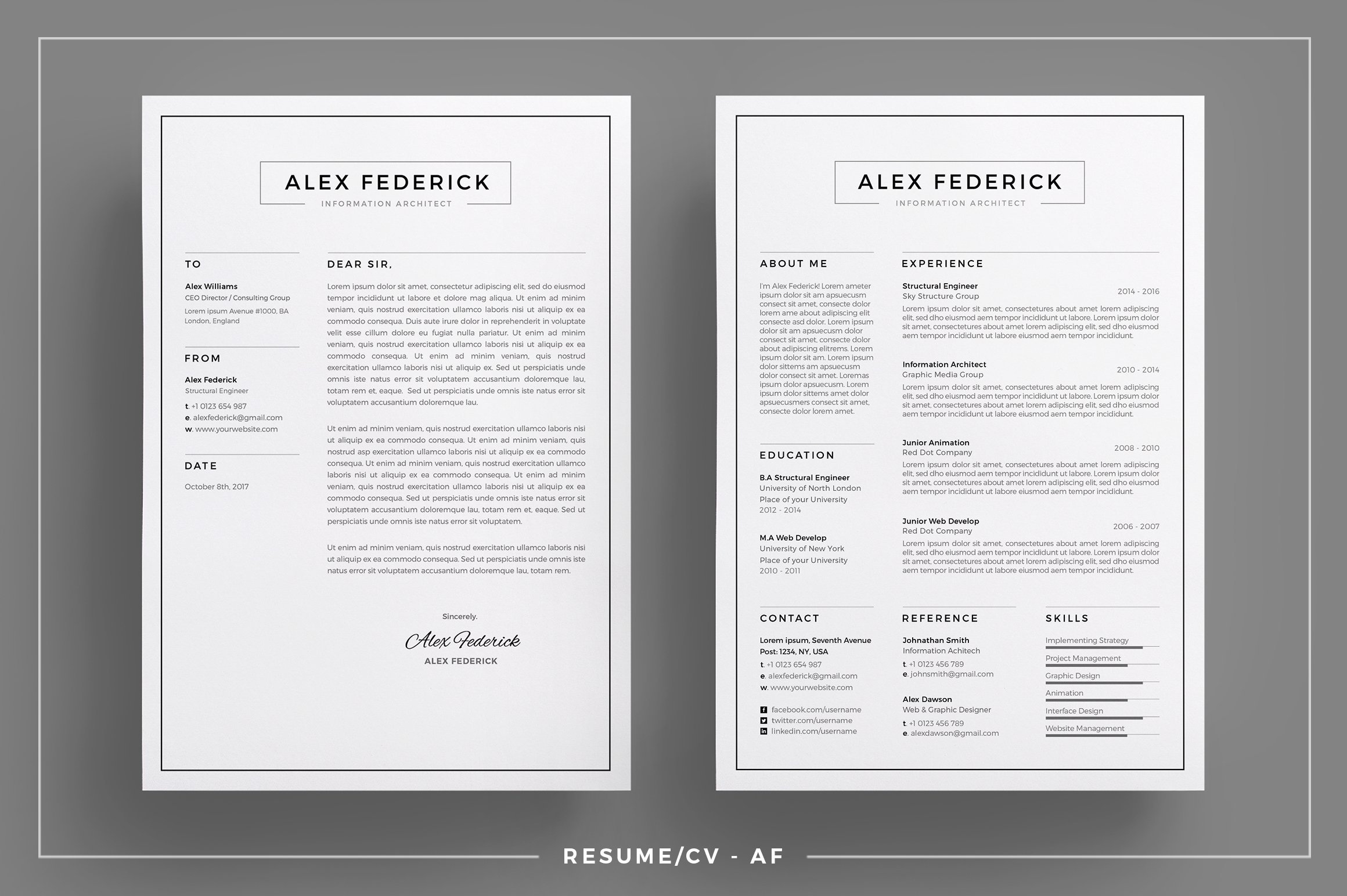 Resume/CV  - AF preview image.