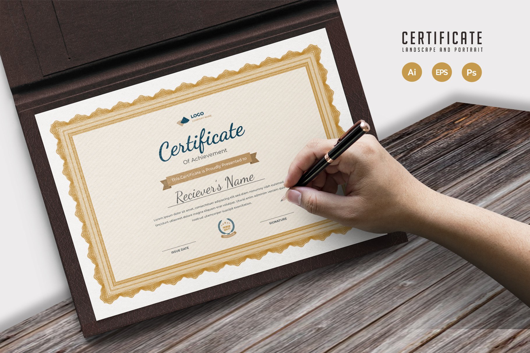 089. Clean Certificate Template preview image.