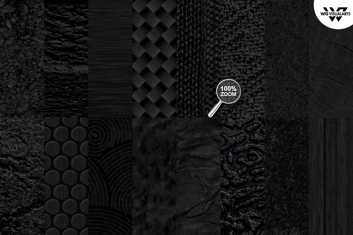 16 BLACK Textures preview image.