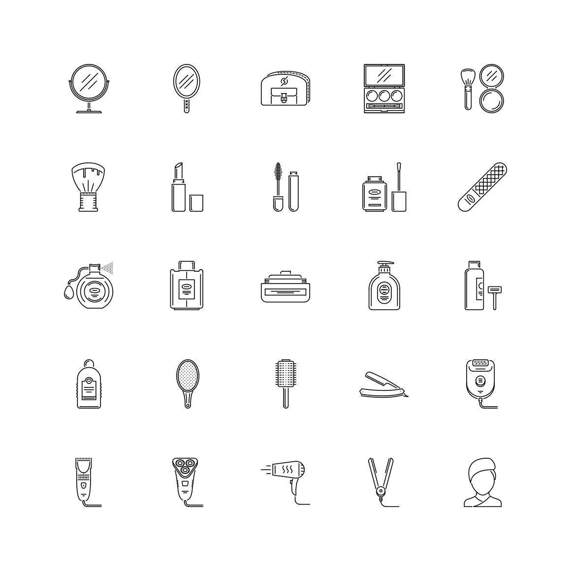 The Beauty Outline Icons 25 preview image.