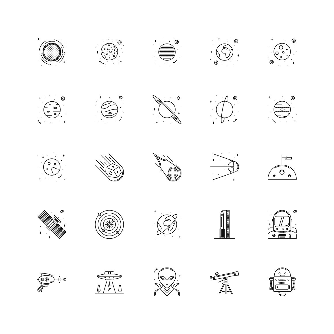 The Space Outline Icons 25 preview image.