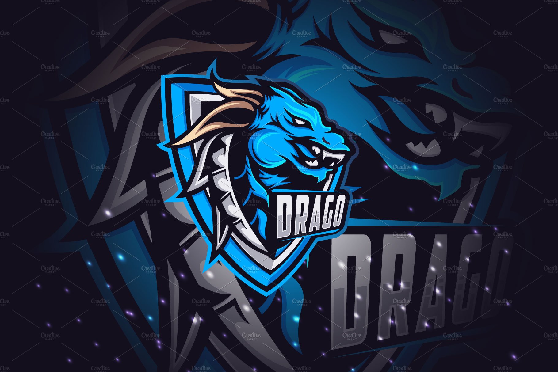 Dragon Mascot Esport Logo preview image.