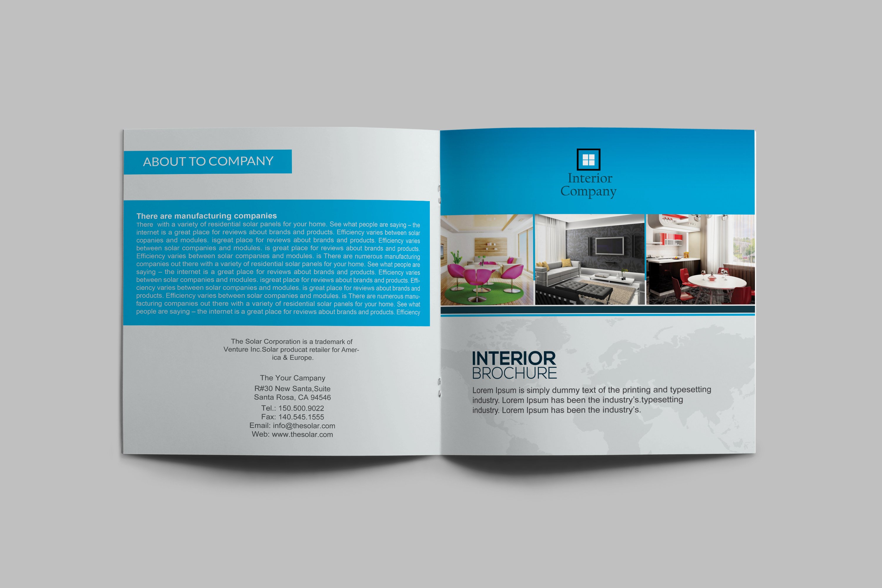 Square Bifold Interior Brochure preview image.