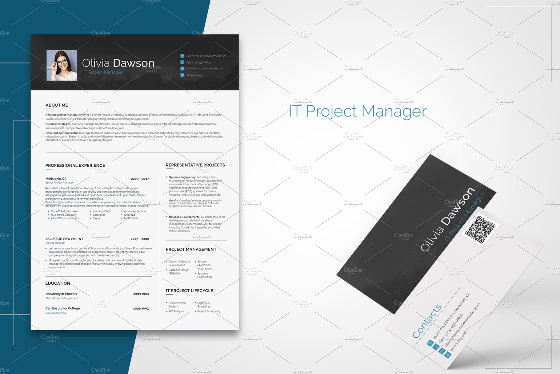 Project Manager Resume for Woman preview image.