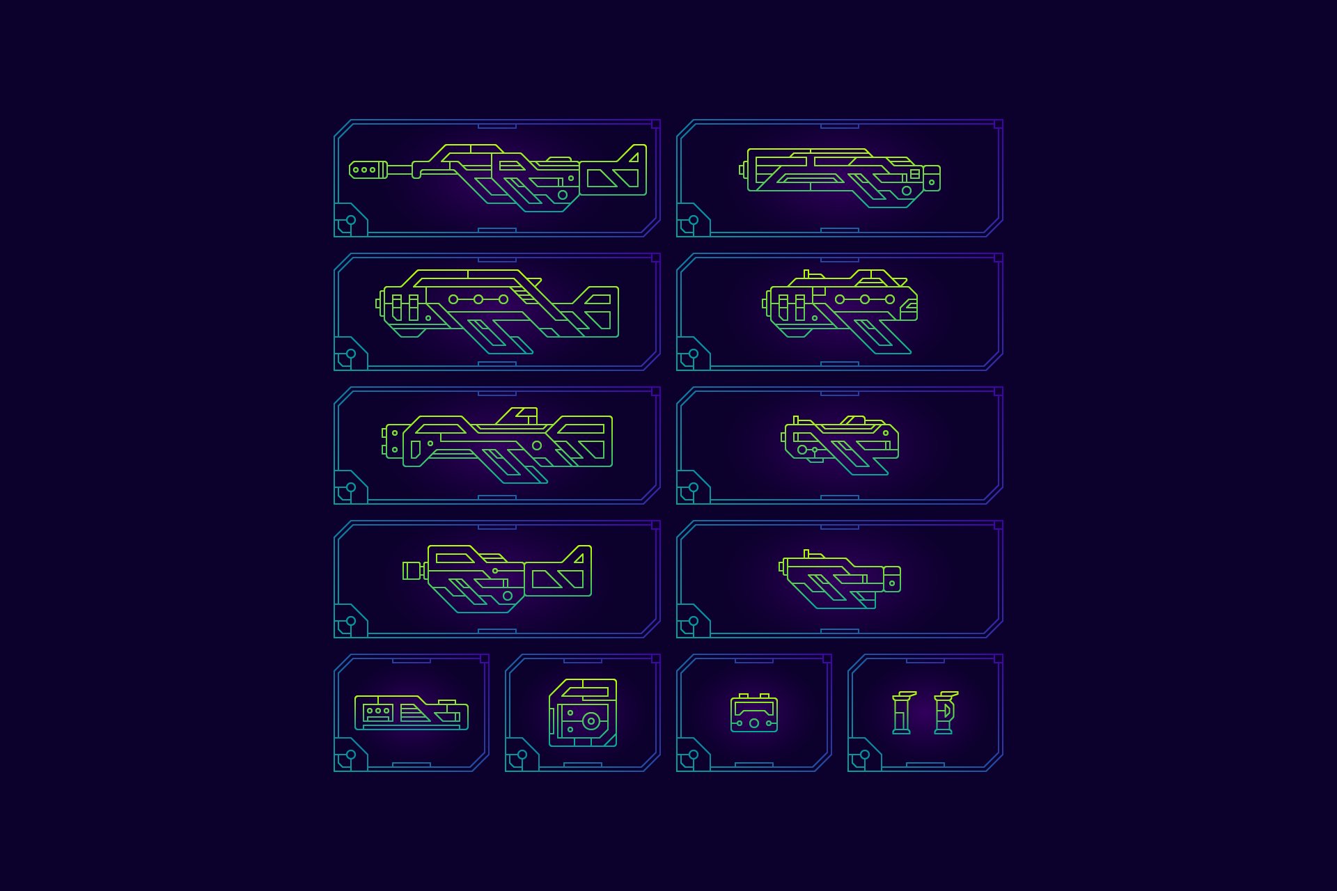 Cyberpunk Outline Weapon Set preview image.