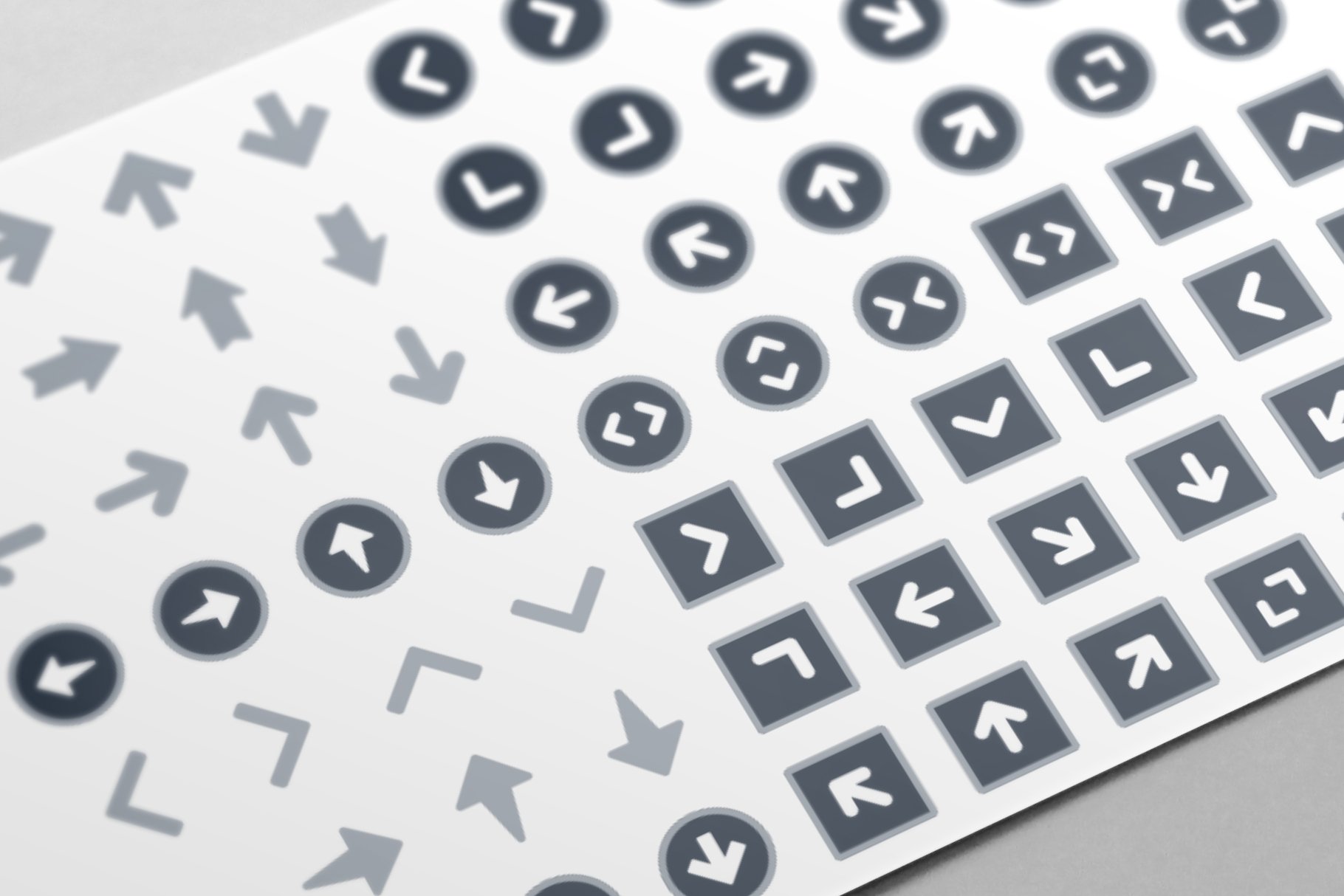 100 Arrows Icons - Jolly - Grey preview image.