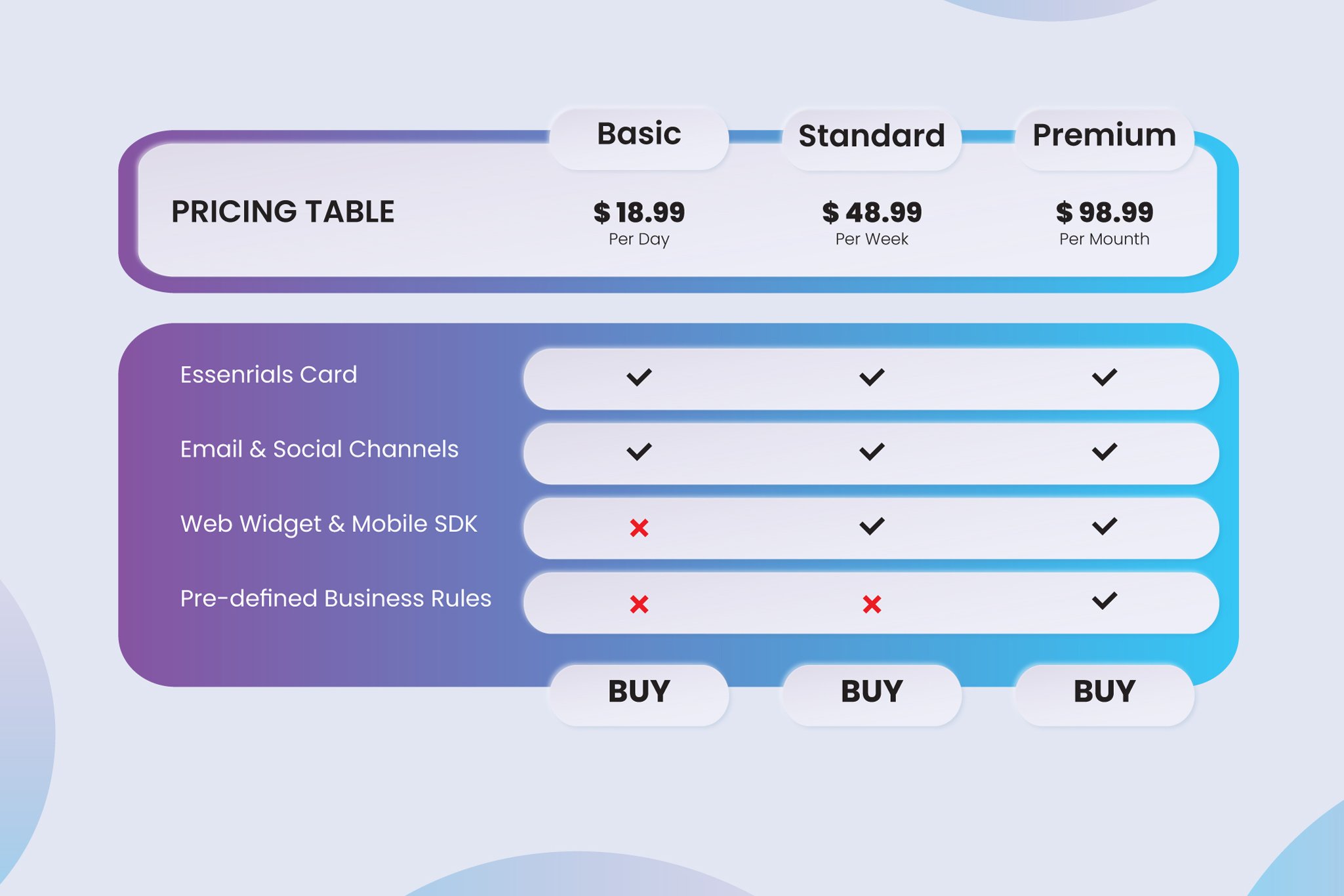 Pricing Table Template cover image.
