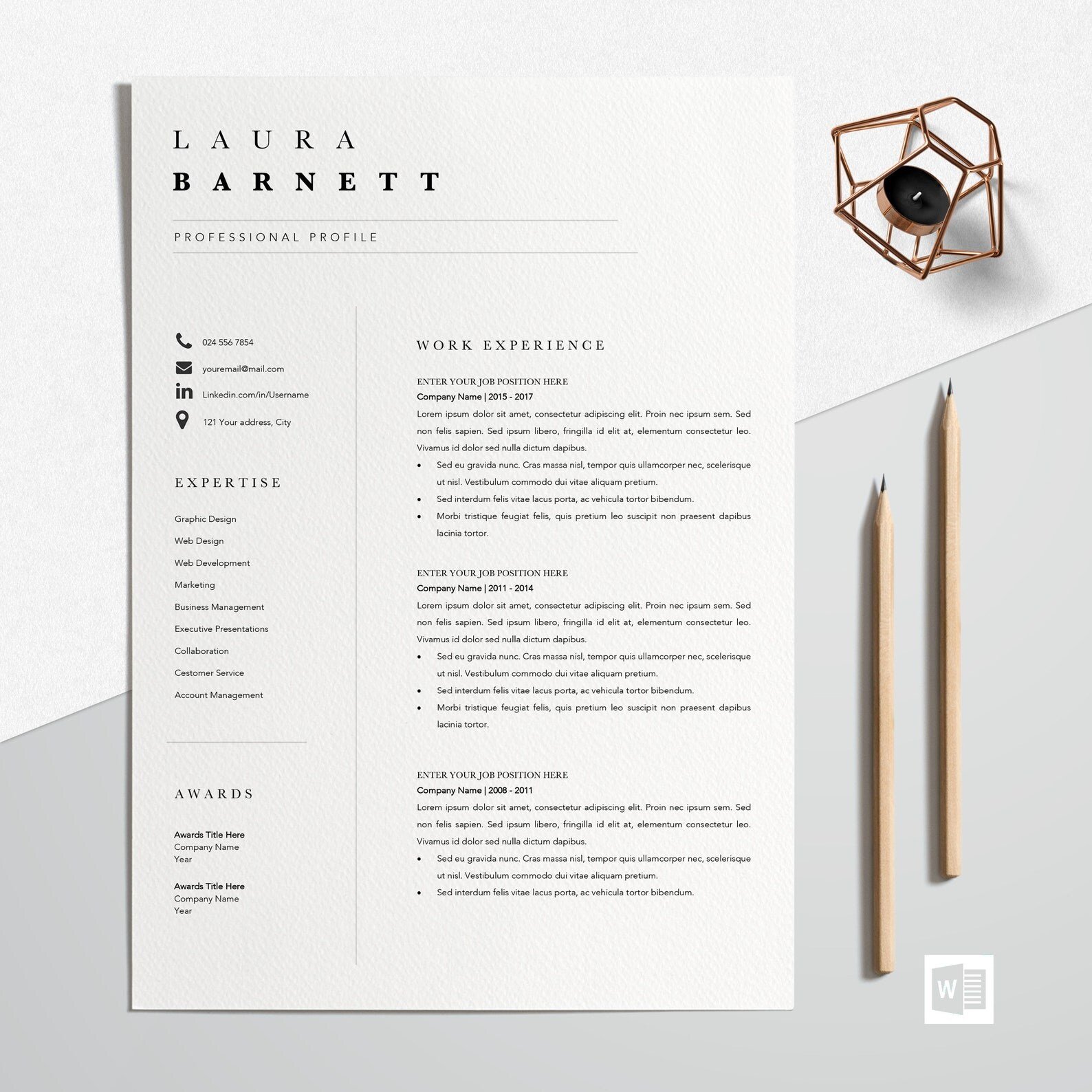 Easy Resume CV Template preview image.