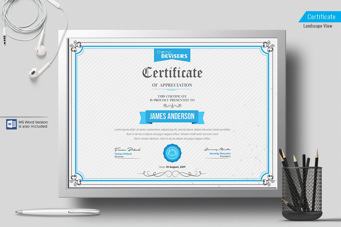 Certificate preview image.