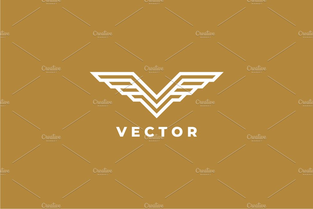 Vector Wings - Letter V Logo preview image.