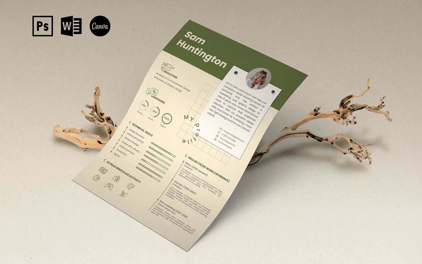 Resume/ CV Template | For Students preview image.