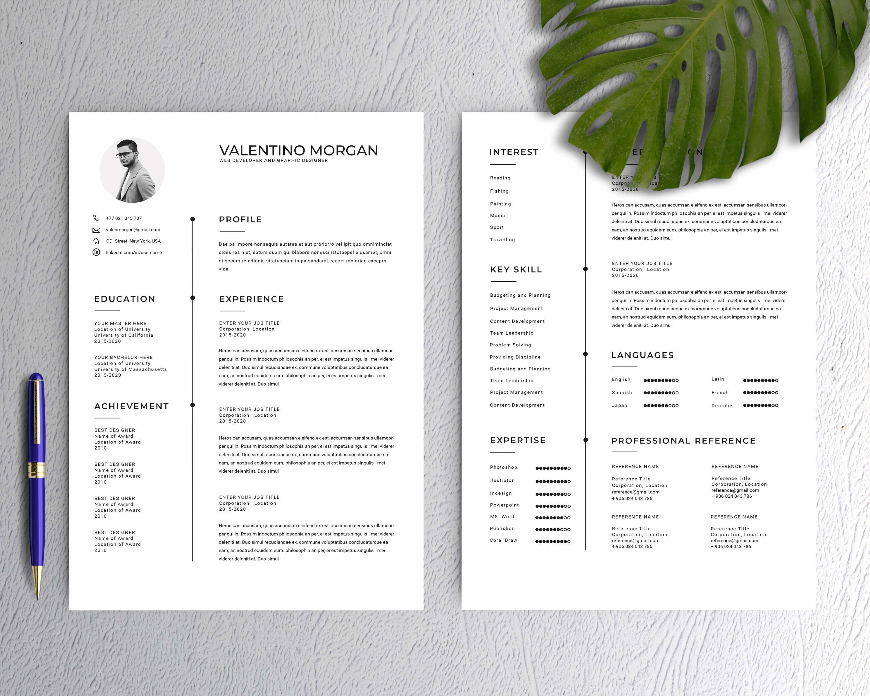 Clean Resume preview image.