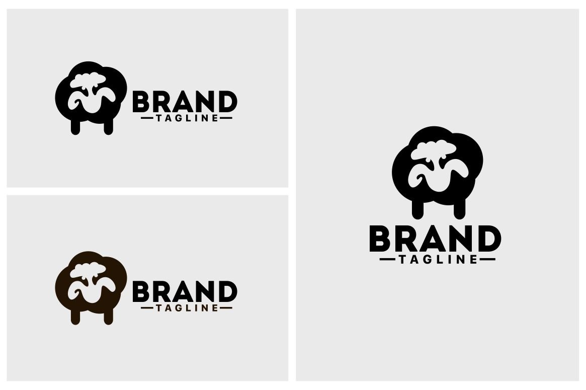 Sheep Logo Template preview image.