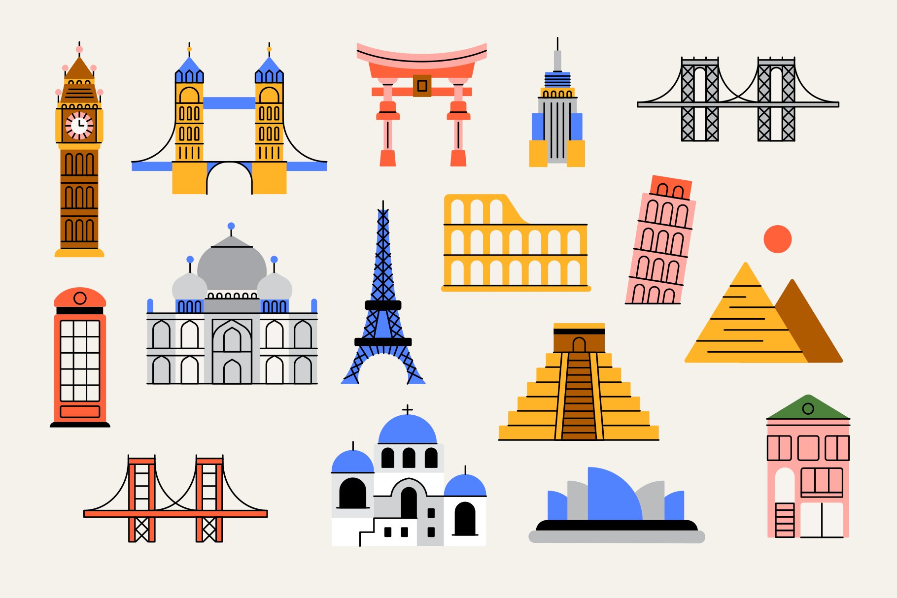 Travel Illustrations & Icons preview image.