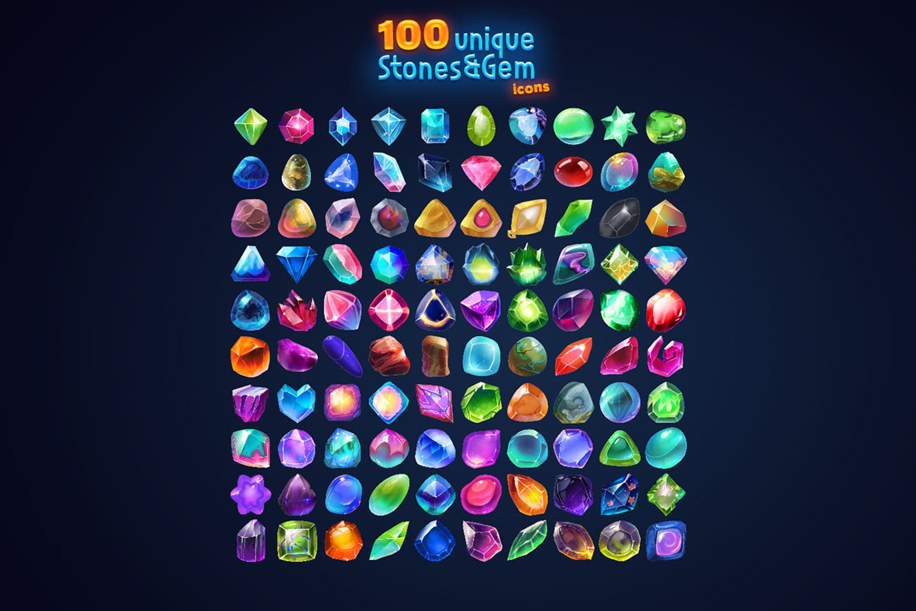 Stones & Gem Icon Pack preview image.