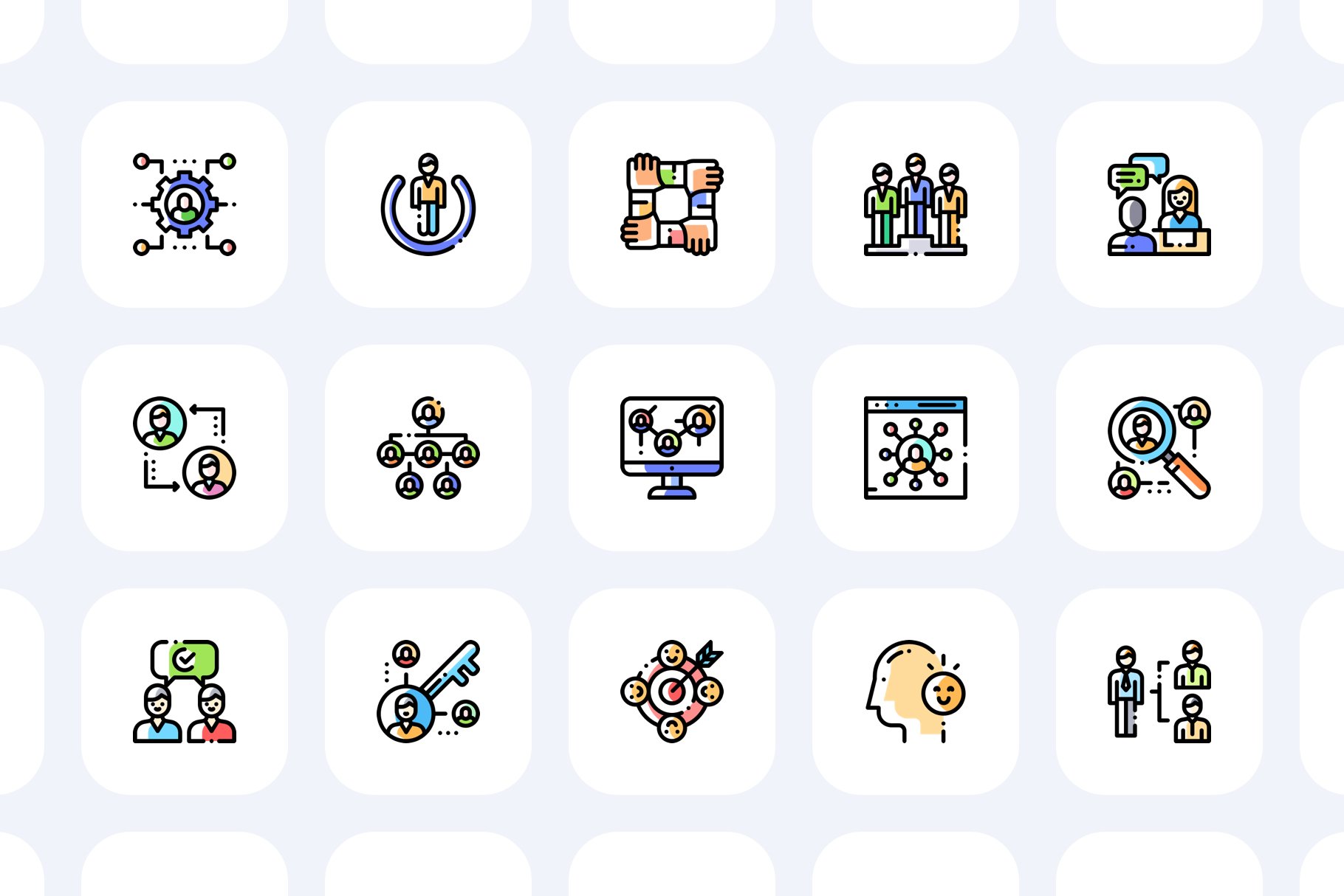 50 Human Relations Icons preview image.
