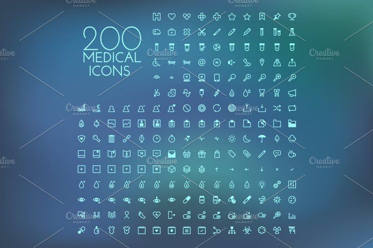 200 x Medical icon preview image.