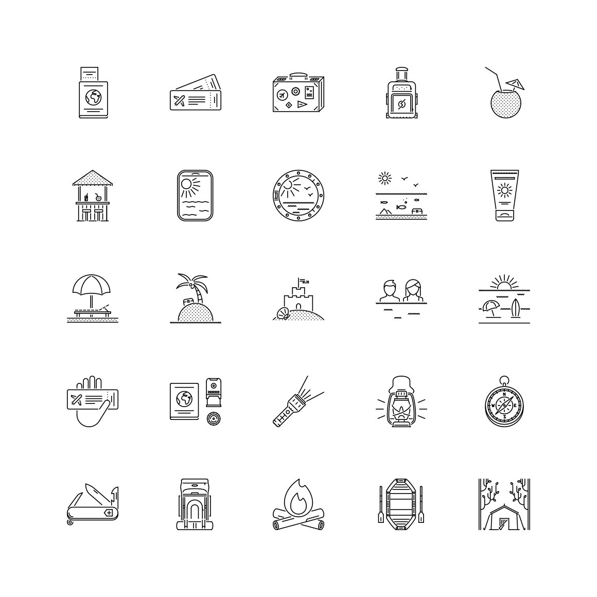 The Travel Outline Icons 25 preview image.