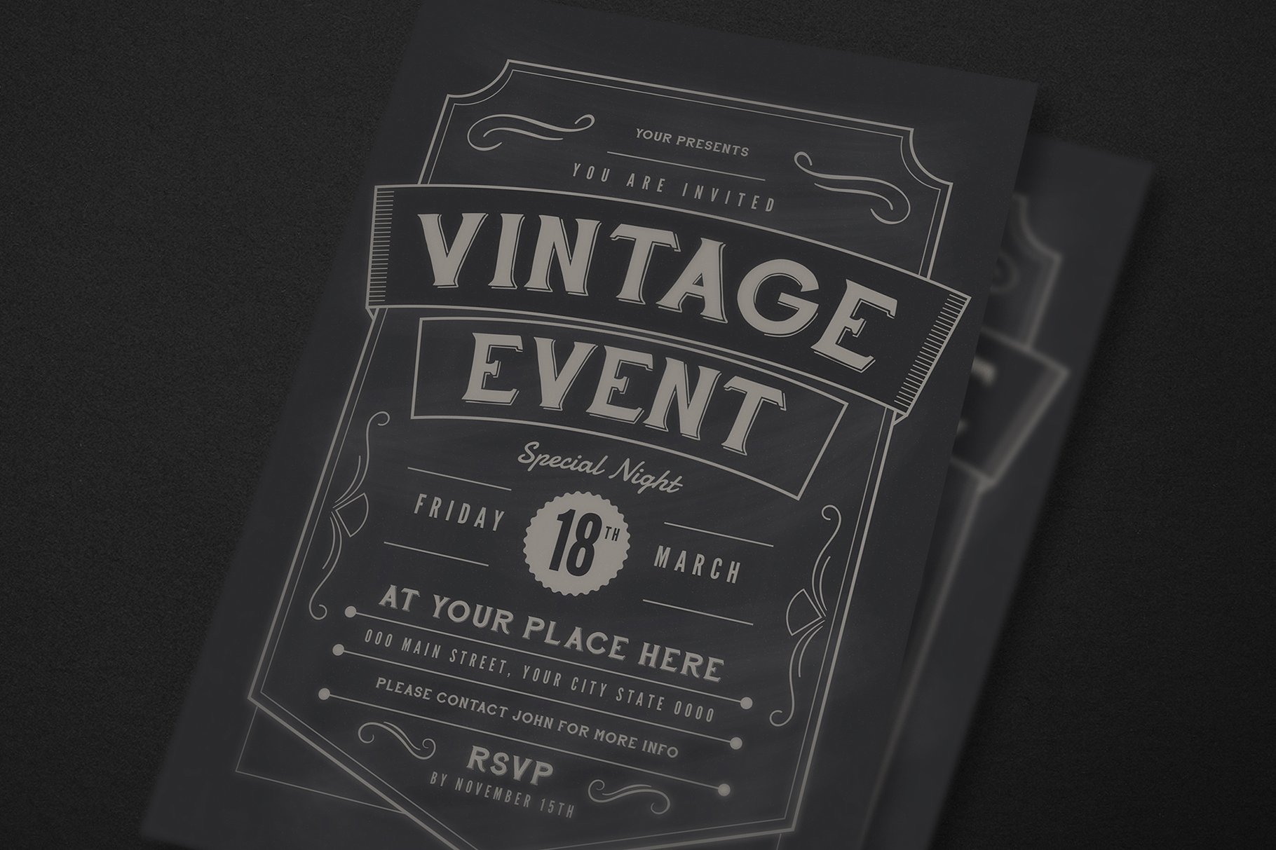 Vintage Event Flyer preview image.