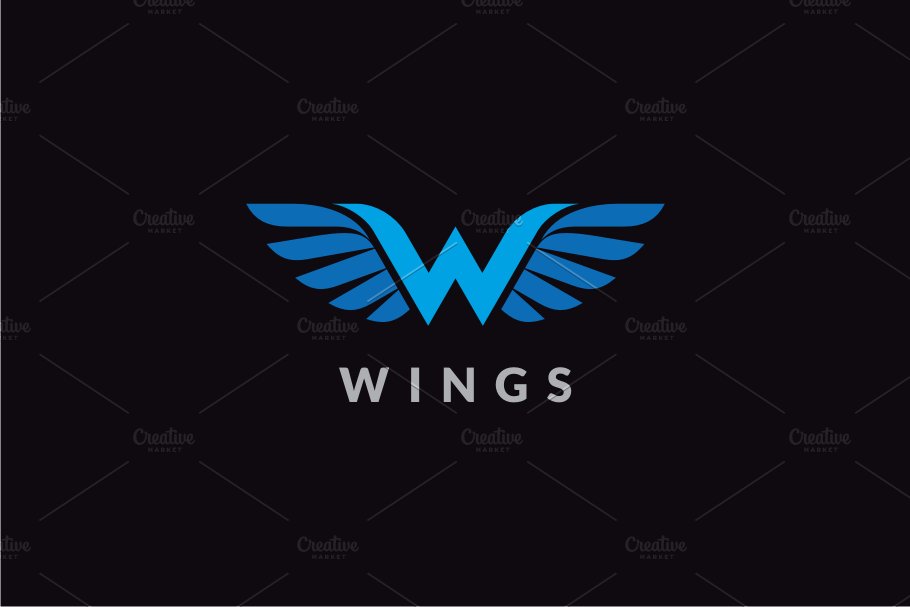 Wings - Letter W Logo preview image.