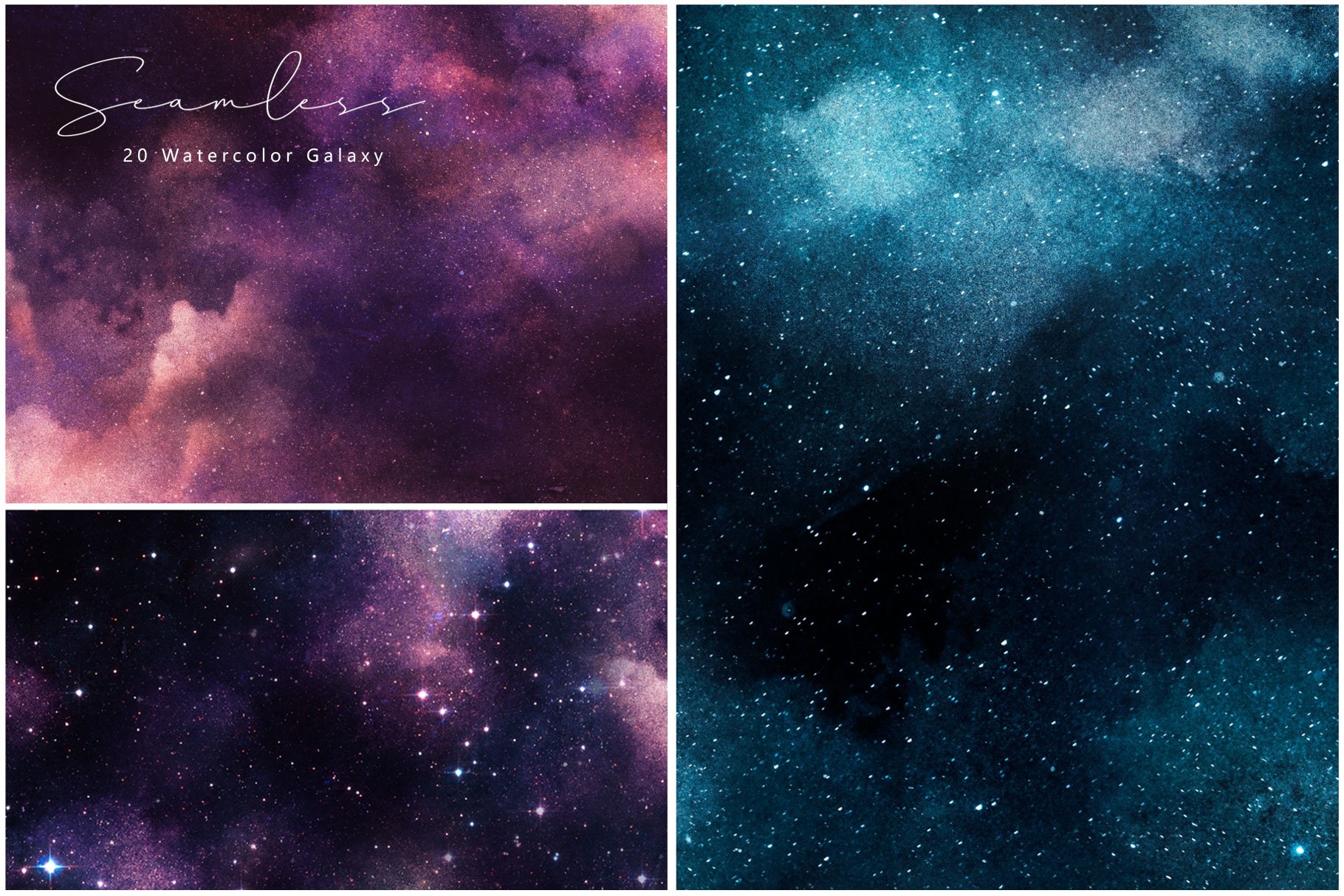 Seamless Galaxy & Sky Backgrounds preview image.