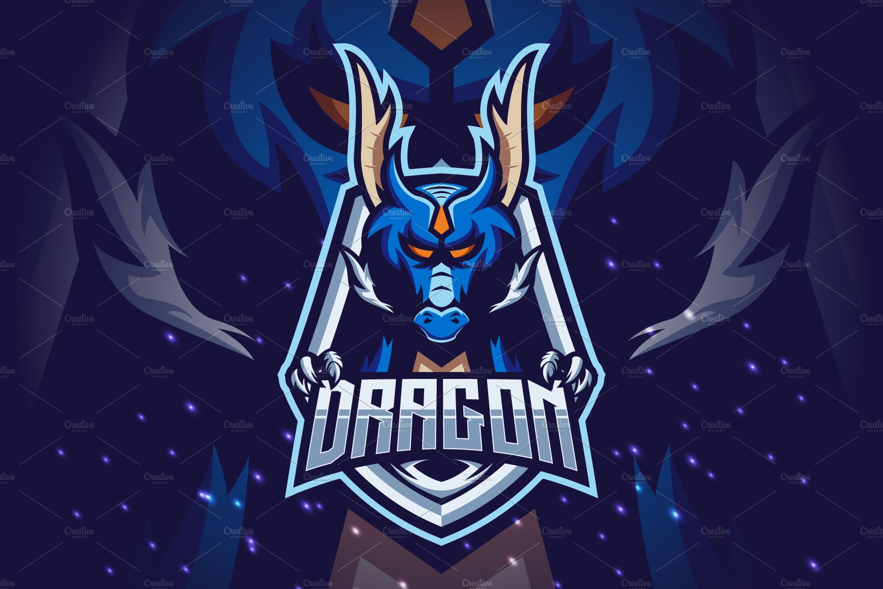 Dragon Mascot Esport Logo preview image.