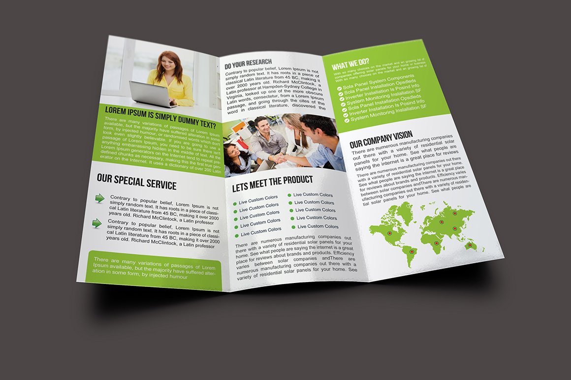 Trifold Business Brochure Template preview image.