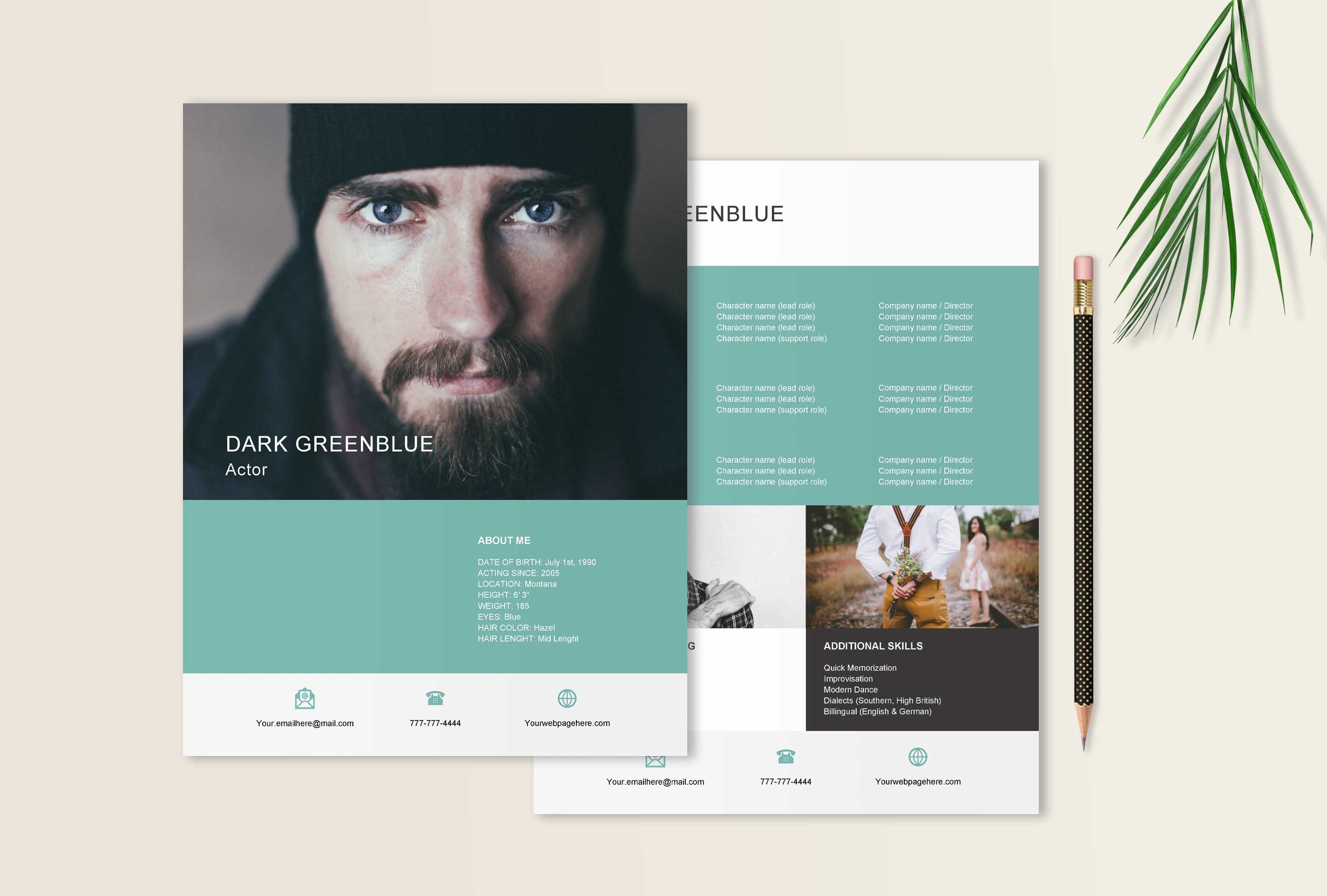 Artist Resume - InDesign & Word preview image.