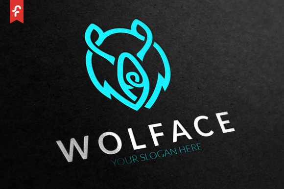 Wolf Face Logo preview image.