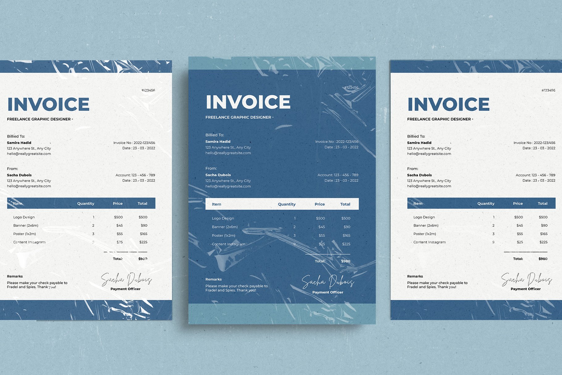 Simple Freelance Invoice preview image.