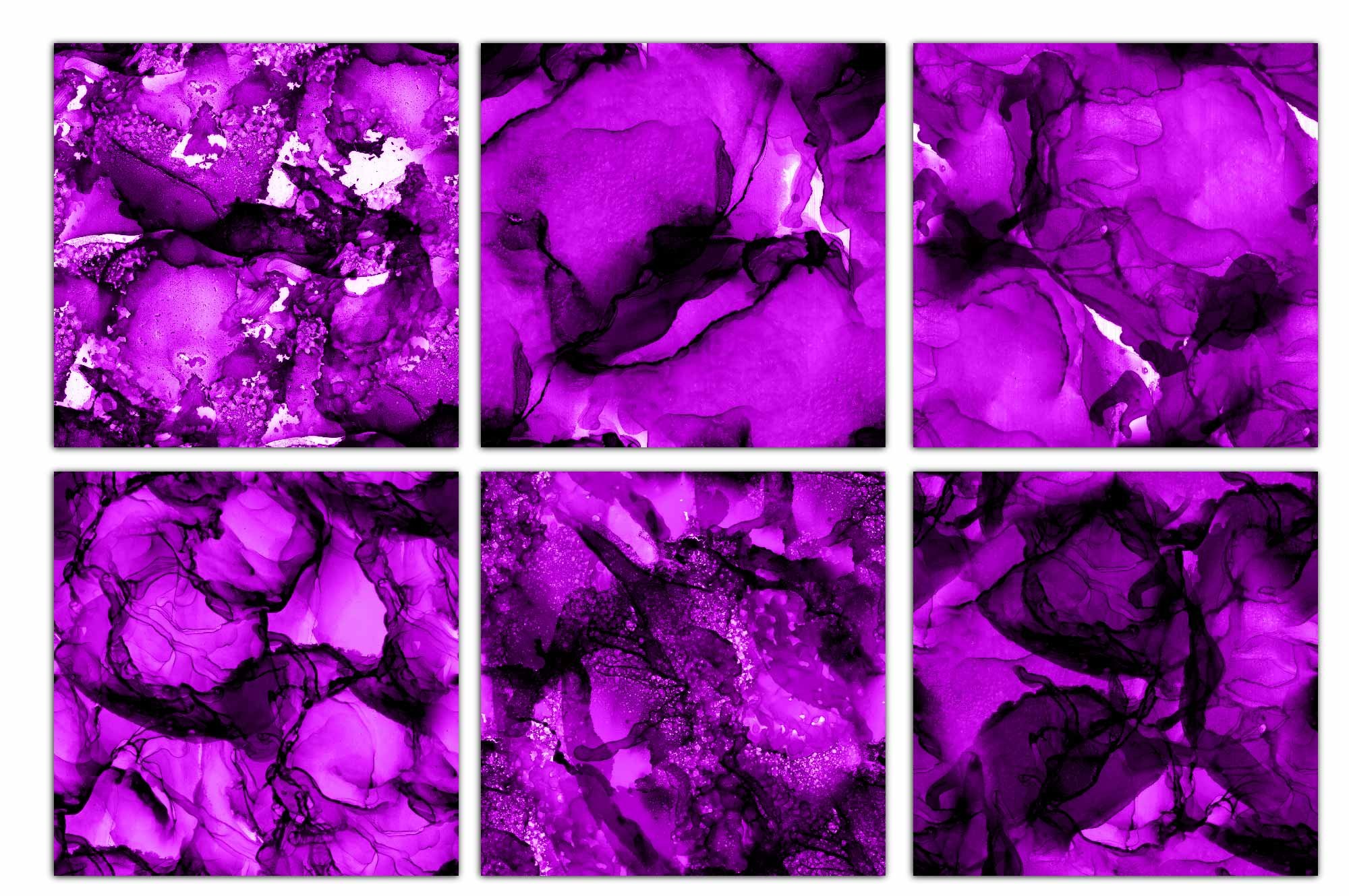 Seamless Purple Alcohol Ink Textures preview image.