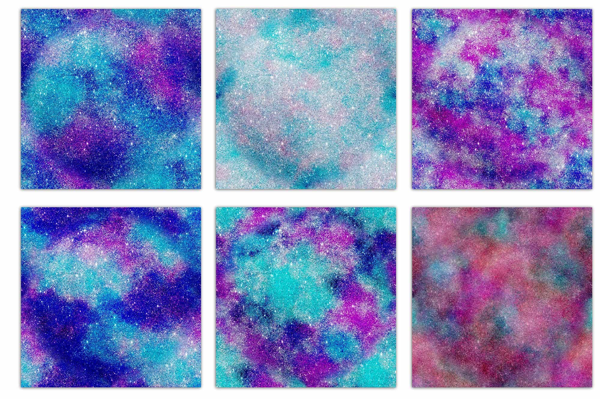 Seamless Glitter Galaxy Textures preview image.
