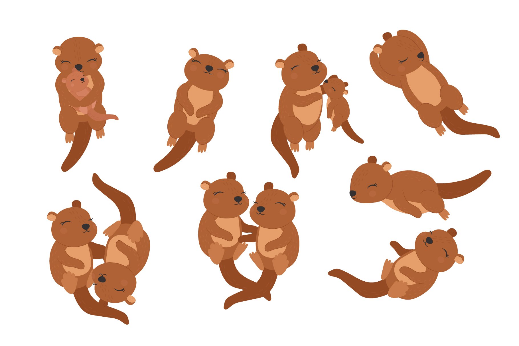 Cute Otter Clipart Illustration preview image.