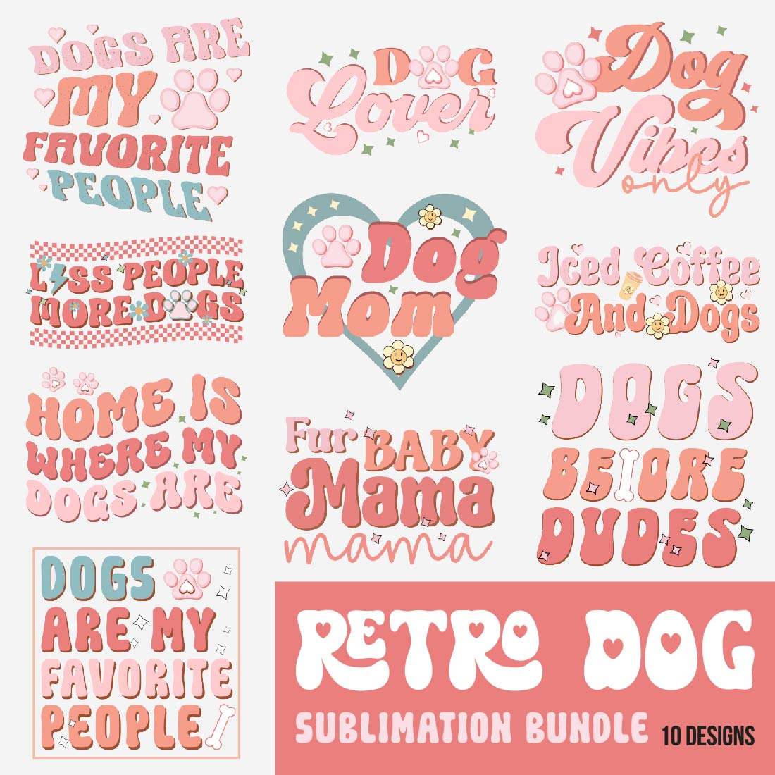 Retro Dog Sublimation Bundle cover image.