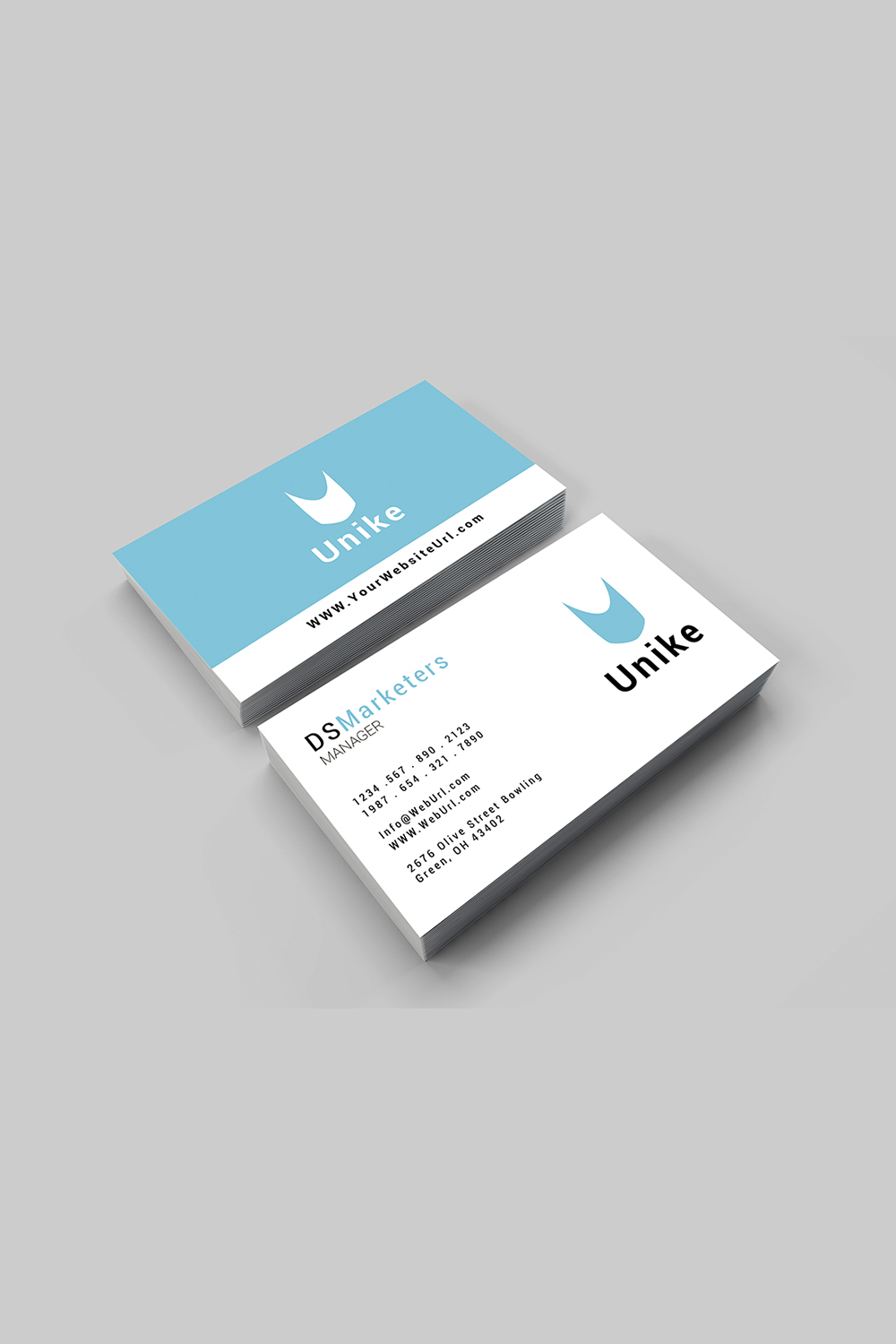 Simple and Professional business card design pinterest preview image.