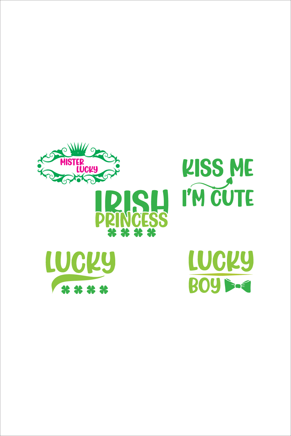 5st Patrick's day t-shirt design bundle pinterest preview image.